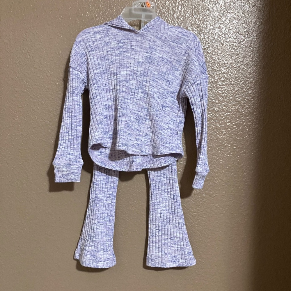 90 Degree By Reflex Lavender Knit Pullover And Leggings